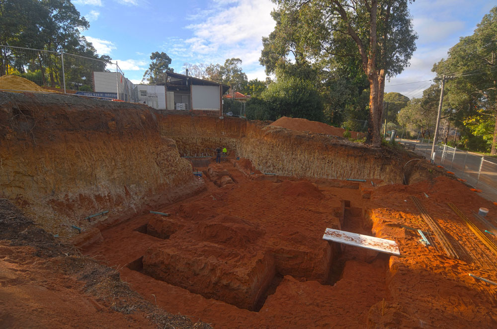 Lesmurdie footing earthworks